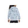Nike Hoodie All Over Print Design Thin Fleece Loose Fit Long Sleeve Kids Hoodies Blue FN8741-440