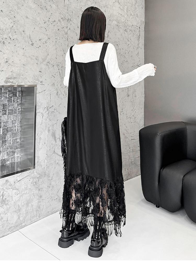 Xitao Lace Tassel Three-dimensional Decoration Dress LJ1023