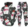 New Year Christmas Hoodies Sets Y2k Men Pants Santa Claus Men's 3D Printed Tracksuit Set Novelty Oversize Loose Man Streetwear