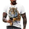 Мужские топы с 3D-принтом животных, с рисунками льва и леопарда, модные, с короткими рукавами и круглым вырезом, одежда