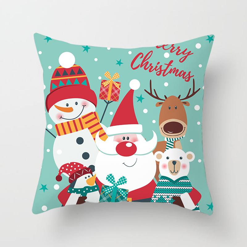 Cartoon Christmas Throw Pillow Set Santa Claus Sofa Gift Home Decor Pillowcase Christmas Gift Pillowcase