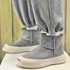 Snow Boots Men's Boots British Cotton Boots High-top Leather Boots Trend 2024 Autumn and Winter Cotton Shoes