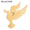 Fly Dove Bird Brooches For Women Unisex 2-color Stainless Steel With Olive Branch In Its Mouth Pigeon Brooch Pin Gifts
