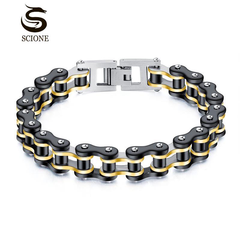 LUXY MOON Персонализированная мотоциклетная цепь, велосипедная цепь в стиле рок, браслет из нержавеющей стали
