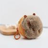 Creative Capybara Kawaii Anime Plush Coin Purse Lovely Cartoon Round Bags Pendant Funny Mini  Headphone Storage Bag CLE