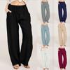 Модные женские однотонные дышащие повседневные свободные брюки с карманами и прямыми штанинами