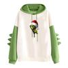 Women's Christmas Printed Contrasting Dinosaur Loose Casual Hoodie