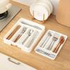4/5 Compartments Cutlery Organizer Daily Drawer Divider Tray Rectangle Easy Clean Home Kitchen Spoon Fork Separation Box 2