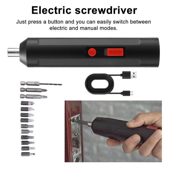 Беспроводной электрический набор отверток Перезаряжаемая мини-электроотвертка с переключателем функций 12 бит Инструмент для энтузиастов DIY
