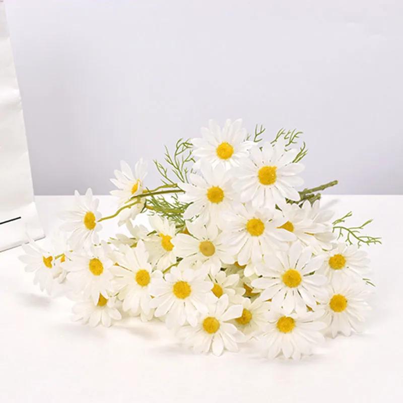 Top Quality Artificial Daisy Flowers Home Decor Fake Yellow Daisy Bouquet for Living Room Party Wedding Decoration Mother's Day