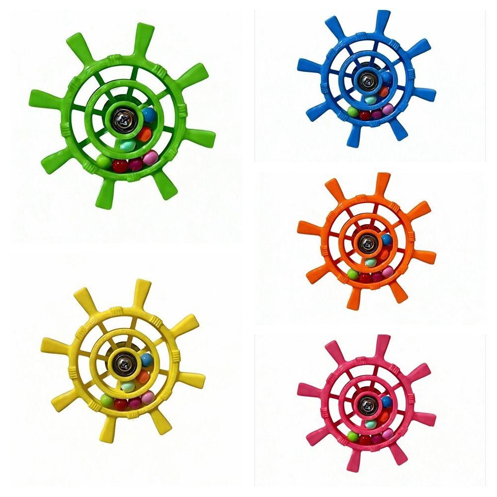 Bite Resistant Interactive Spinning Wheel Rudder Shaped Parrots Rotating Toys Entertainment