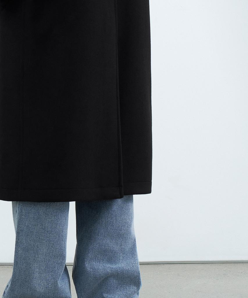 Musinsa Standard Wool Blend Oversized High-Neck Coat [Black]