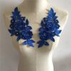 Blue I Polyester Embroidery Hollow Bead Drill Pair Of Flowers Sewing Lace Diy Decorative Clothing Accessories Collar Accessories