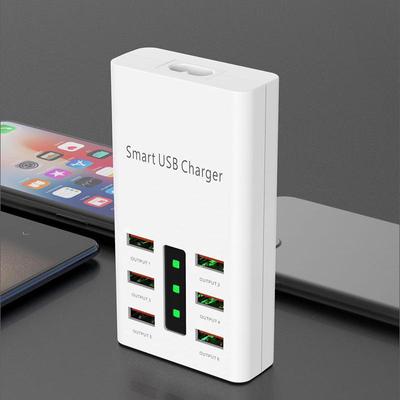 Умное многопортовое 6-портовое 6A быстрое USB-зарядное устройство 30 Вт для настольного компьютера и мобильных устройств