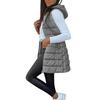 Women's Long Vest Plain Sleeveless Hood Winter Vest Outwear Jacket Lightweight Warm Coat Outerwear
