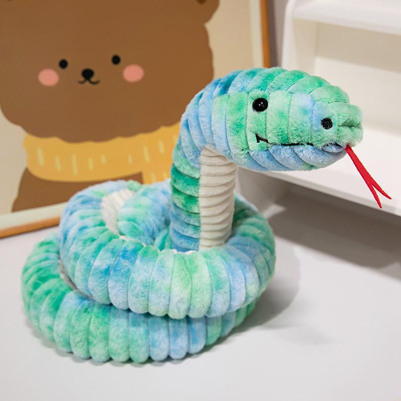 120/180cm Simulated Snake Plush Doll Soft Streak Simulation Toys Cartoon Animals Pillow Birthday Xmas Gifts for Boys and Girls