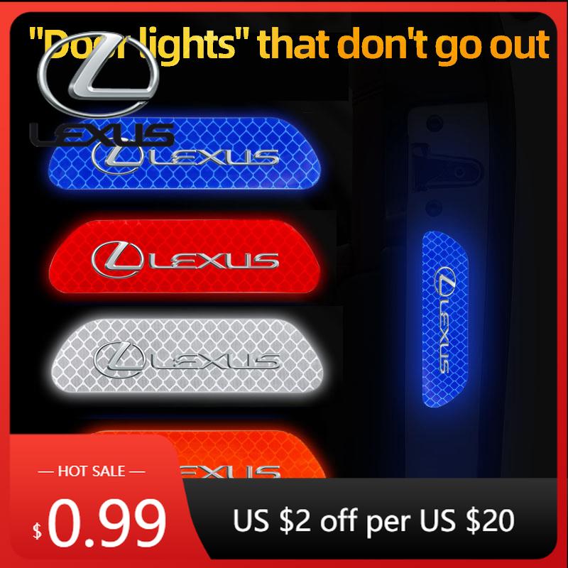 Interior Stickers Lexus Car Door Reflective Sticker Night Light Warning Decal For Lexus F SPORT ES RX NX LS UX LM LX GX LC RZ IS