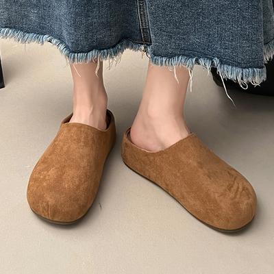 Женские тапочки Балетки Мюли Обувь Замшевые Уютные Повседневные Сандалии Женские Новые Для Ходьбы 2025 Осень Для Ходьбы Zapatillas De Mujer