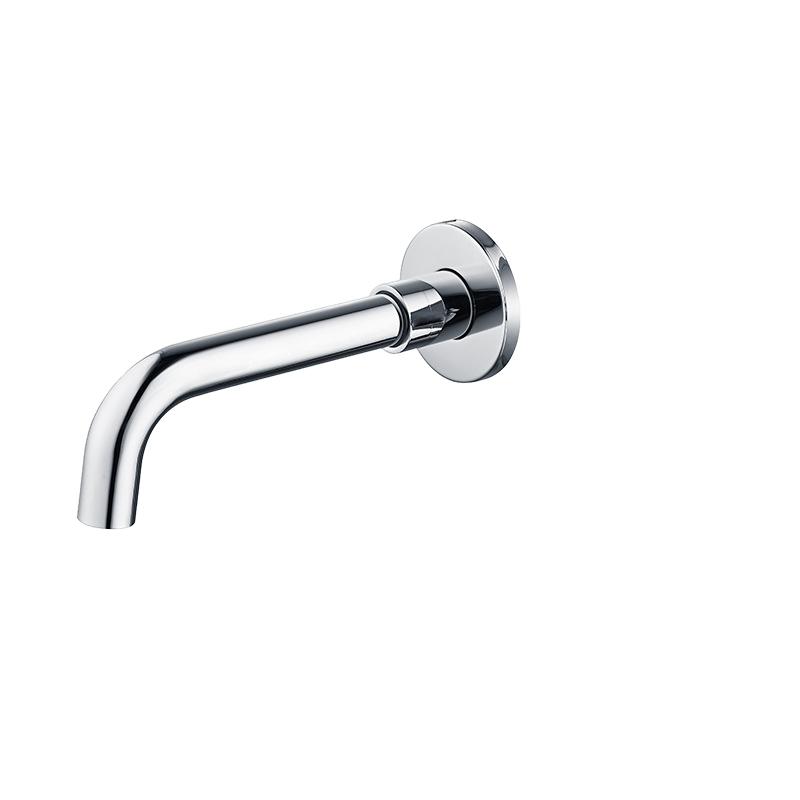 Modern Brass 2-Hole Wall-Mounted Metered Bath Mixer Tap Single Handle Swivel Sink Spout Golden Bronze Finish Ceramic Valve