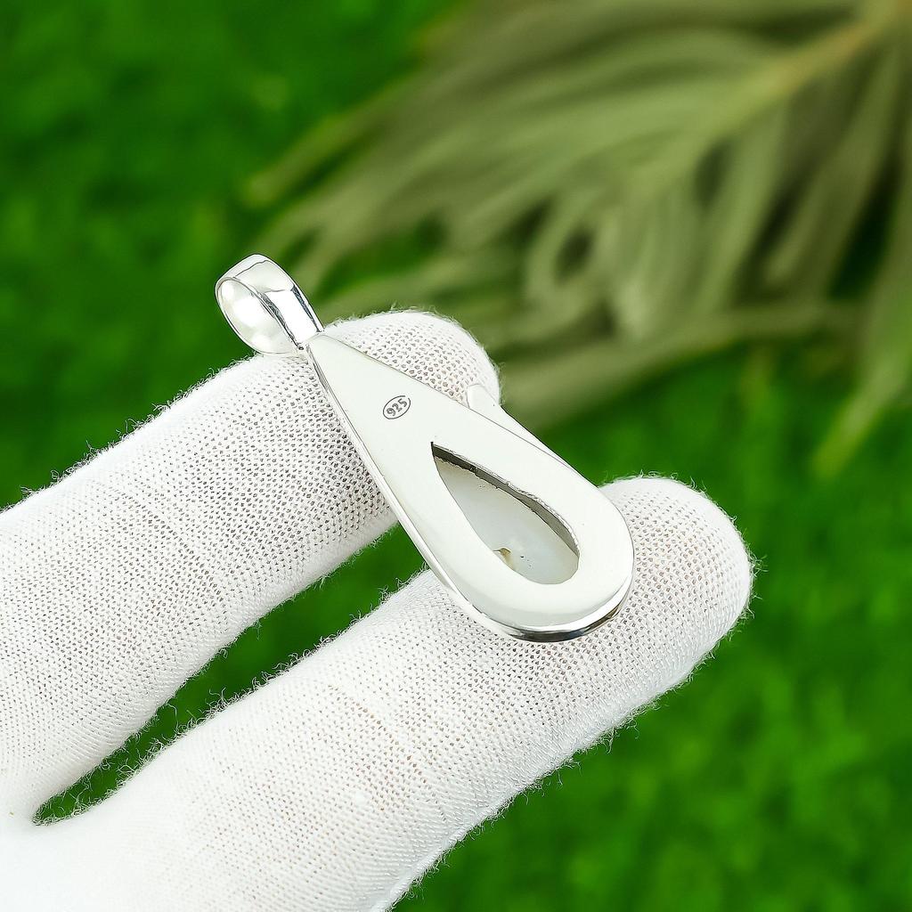 Sterling Silver Pear Crown Chakra Rainbow Moonstone Gemstone New Pendant Jewelry