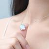 New Women Necklace Aurora Pendant Moonstone Clavicle Chain Scale Light Silver Color Necklaces Elegant Jewelry Festival Gift