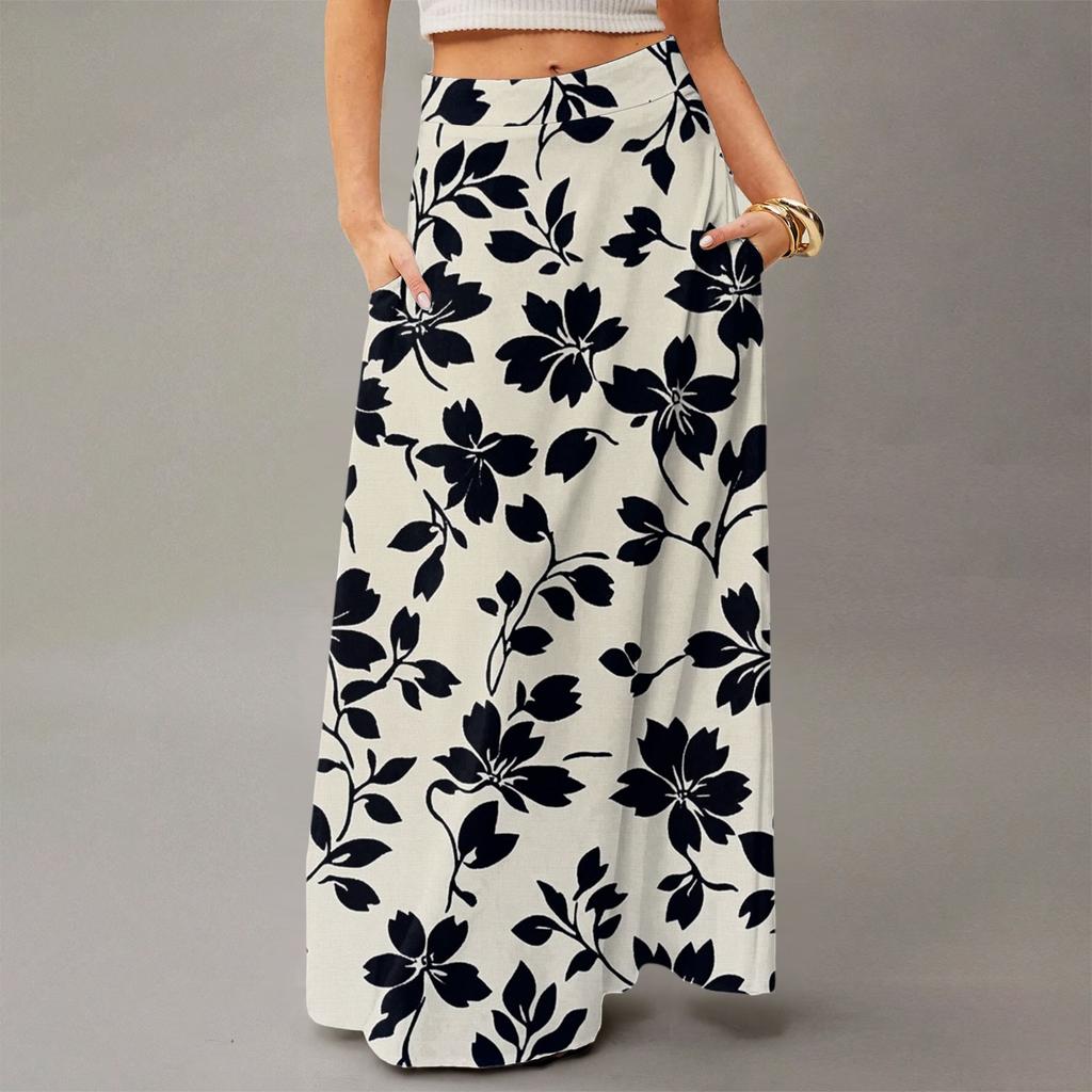 Женское летящее платье макси обычное повседневное летнее с цветочным принтом в богемном стиле юбка