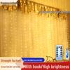 LED Copper Wire Curtain Lights with USB & Remote, 8 Modes, 3x3 Meters, Waterproof for Indoor/Outdoor Christmas Decor.
