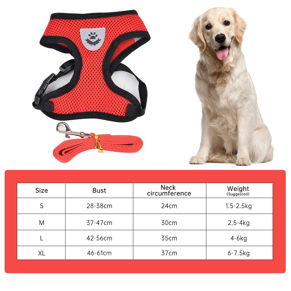 Нейлоновая регулируемая шлейка для собак, светоотражающая, мягкая, дышащая, не тянет, шлейка для собак, жилет, поводок и шлейка для домашних животных для прогулок, товары для домашних животных