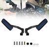 Sporacingrts Motorcycle Mirror, Side Mirror, Blue Mirror, 360° Adjustable, Plastic, Black, Left and Right