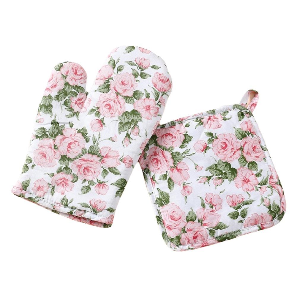 2Pcs Heat Resistant Microwave Oven Gloves Heat Insulation Baking Gloves Hot Pot Cooking