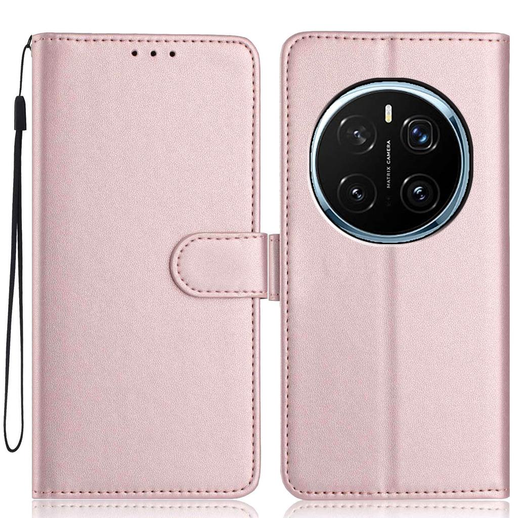 Для Honor Magic7 Pro 5G Чехол-кошелек с ремешком/Множество слотов для карт Однотонный кожаный чехол-подставка для телефона