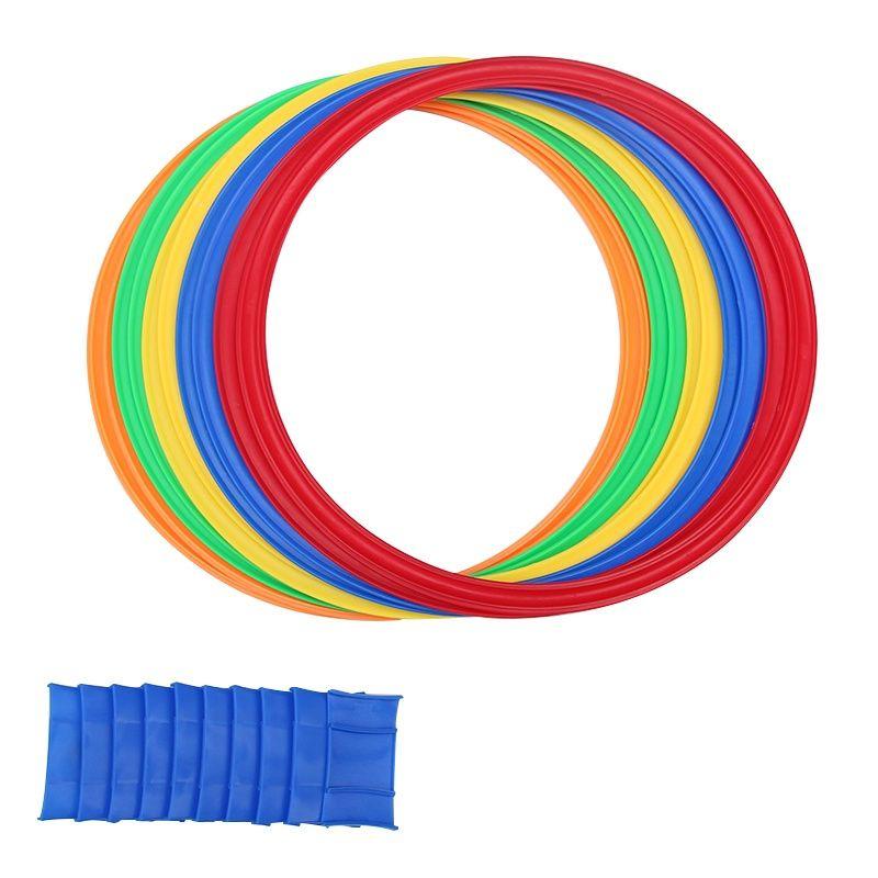 Kids' Sensory Training Equipment: Hopscotch Grid & Circle Rings for Physical Fitness