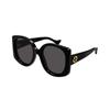 Grey Lenses Plate Frame Irregular Sunglasses Women's Black