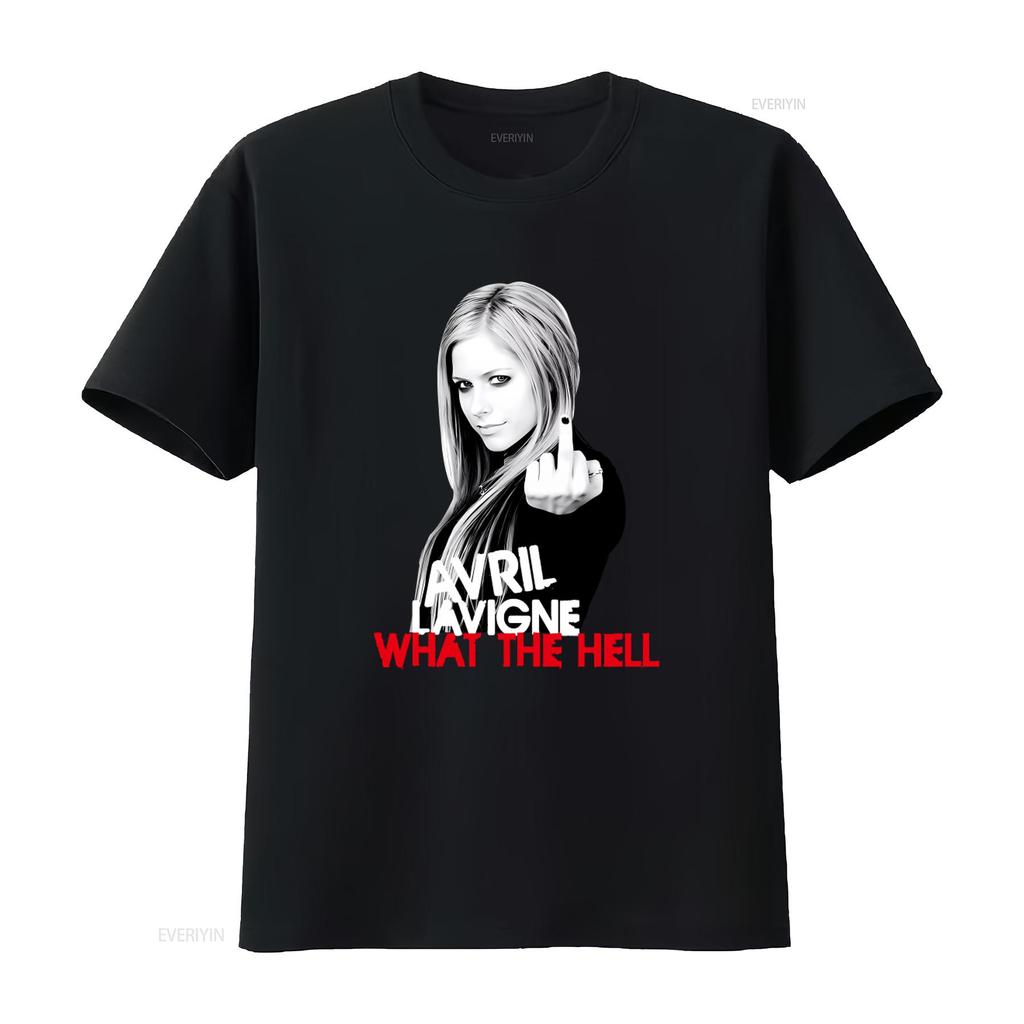 Avril Lavigne What The Hell T Shirt Canadian Singer Inspired Design for Fans vintage Washed graphic streetwear designer clothes