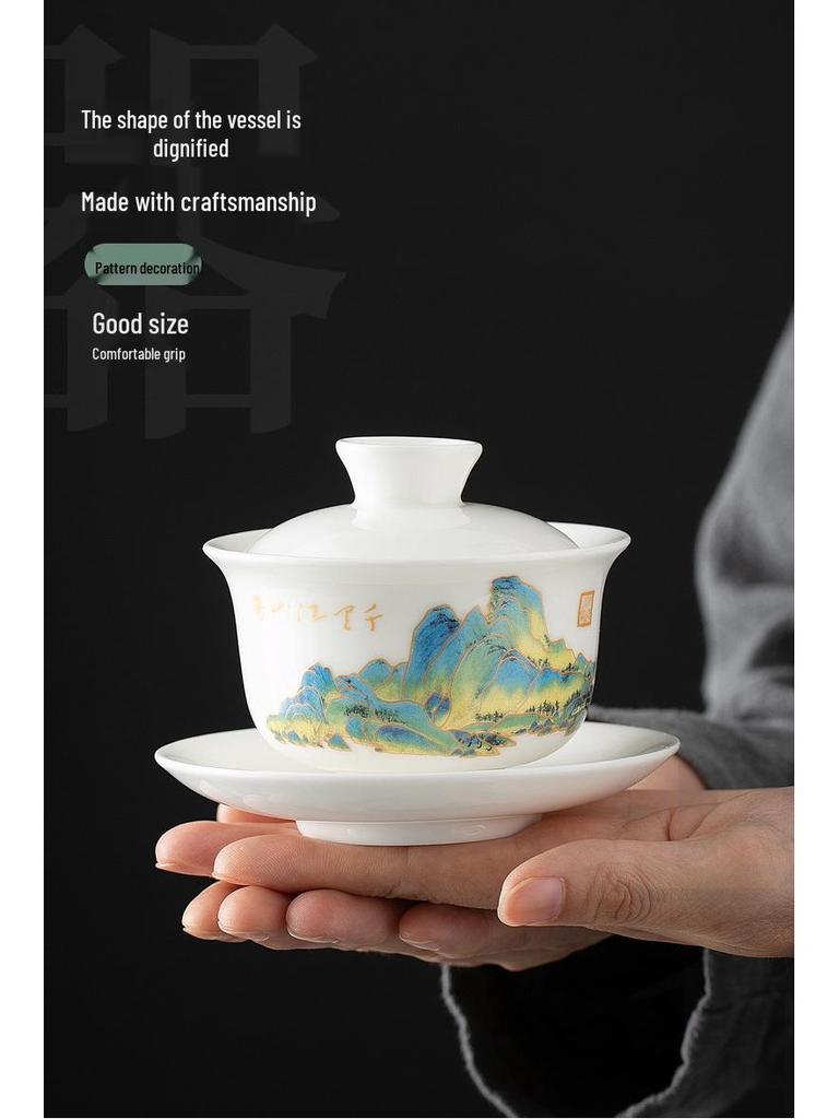 Нефритовый Фарфор Дехуа с Бараньим Жиром Набор для Kung Fu Tea Сувенир