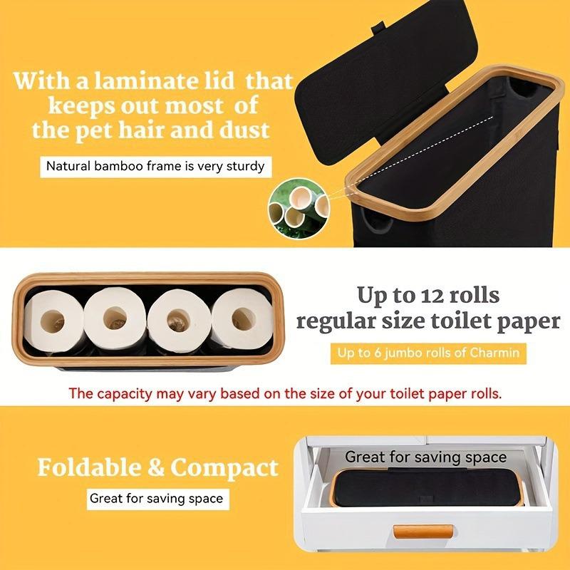 Прозрачная корзина для хранения туалетной бумаги и стойка для аксессуаров для ванной