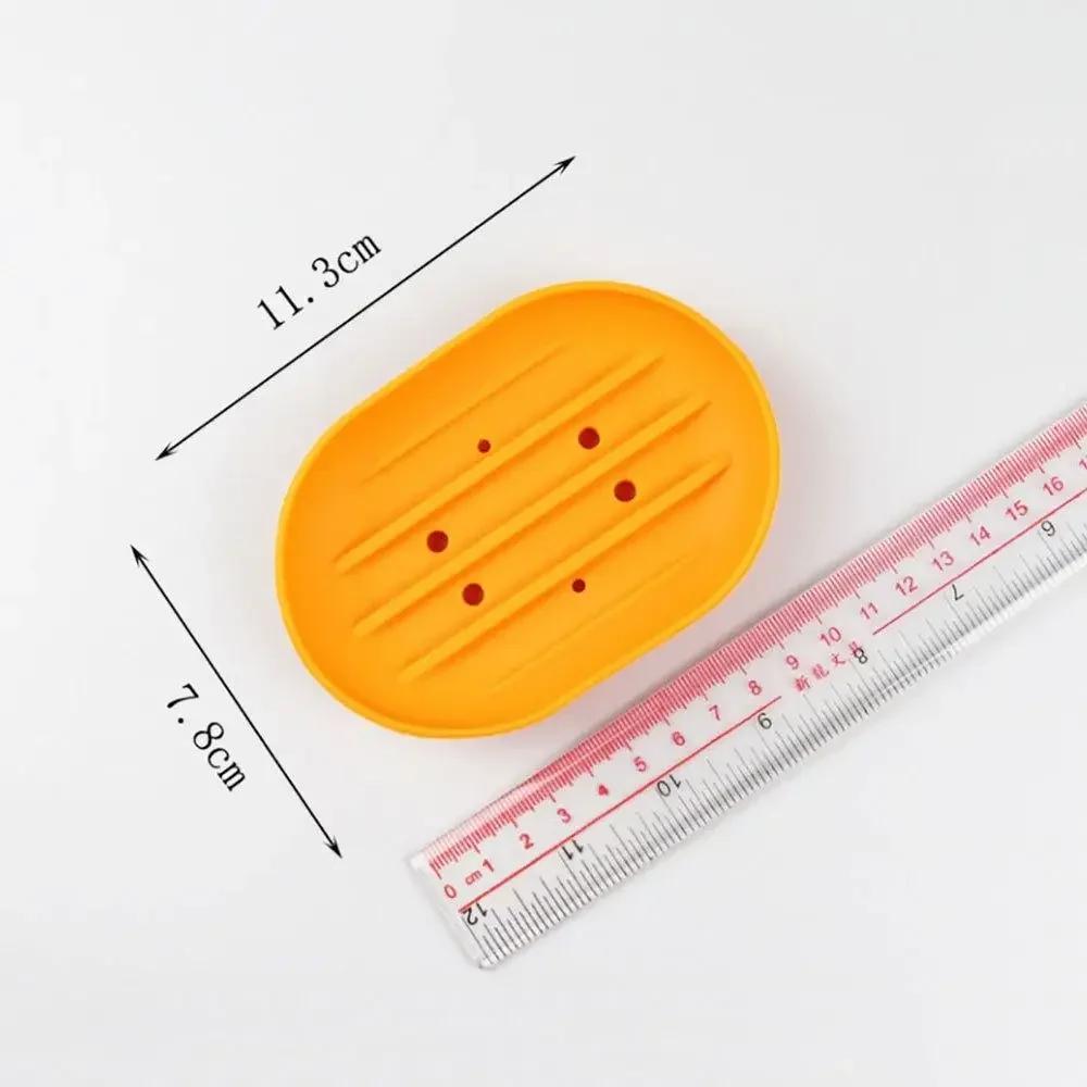 Anti-slip Silicone Soap Stand Draining Soap Box/dish Oval Silicone  Stand Bathroom Soap Box Without Perforation