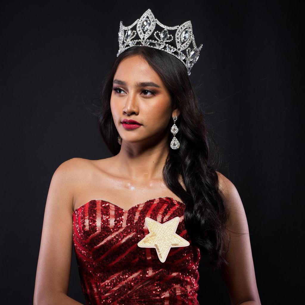 7Pieces Colorful Sequined Star Patches Clothing Craft Materials Fabric Applique For Hairclip And Craft Applications