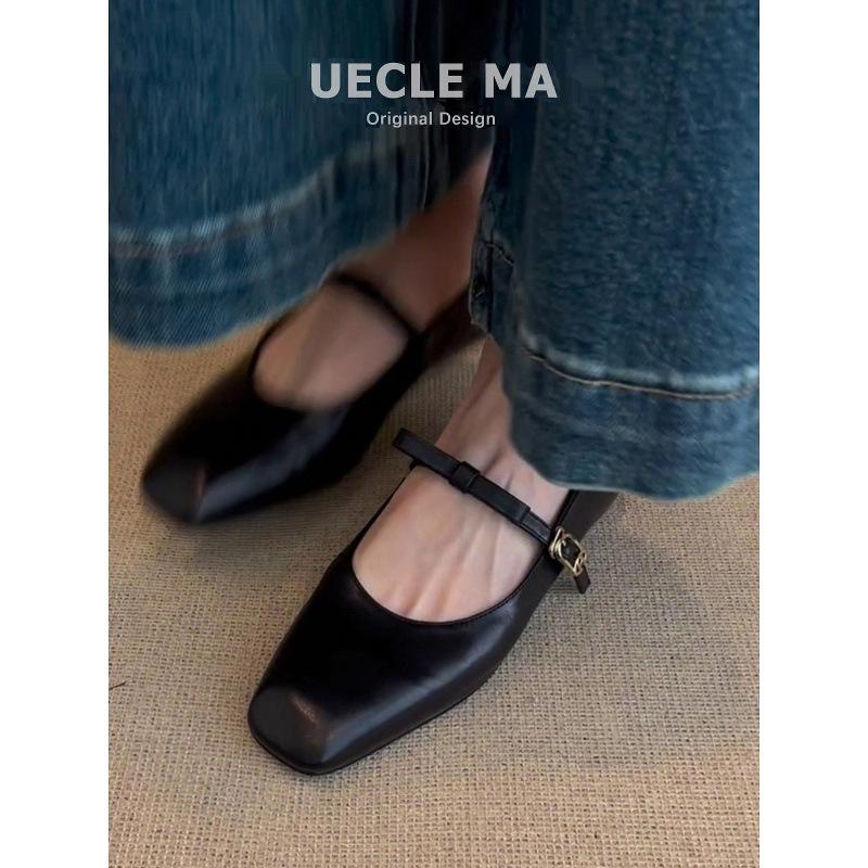 Версия из овчины~ Кожаный бант Французский пояс Туфли Мэри Джейн женские ретро балетки на плоской подошве вечерние туфли