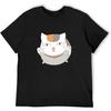 BAOXIANFU Natsume Yuujinchou Nyanko Sensei Милая Винтажная Футболка с Короткой Рукавой Забавная Майка Черная
