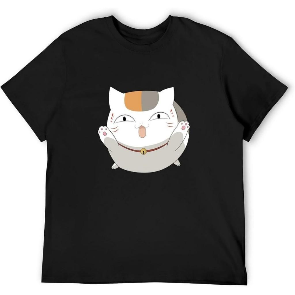 BAOXIANFU Natsume Yuujinchou Nyanko Sensei Милая Винтажная Футболка с Короткой Рукавой Забавная Майка Черная