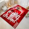 "Red Football Player Design Rug - Non-slip rug suitable for living room and bedroom sofas"