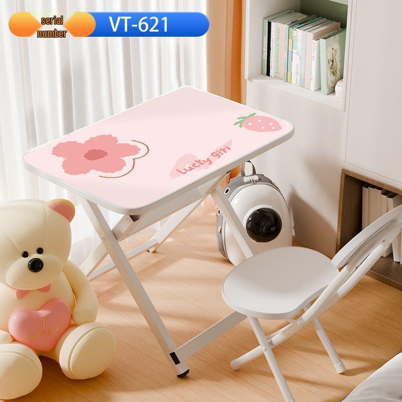 Детский портативный многофункциональный складной стол для учебы и набор стульев - Не требует установки