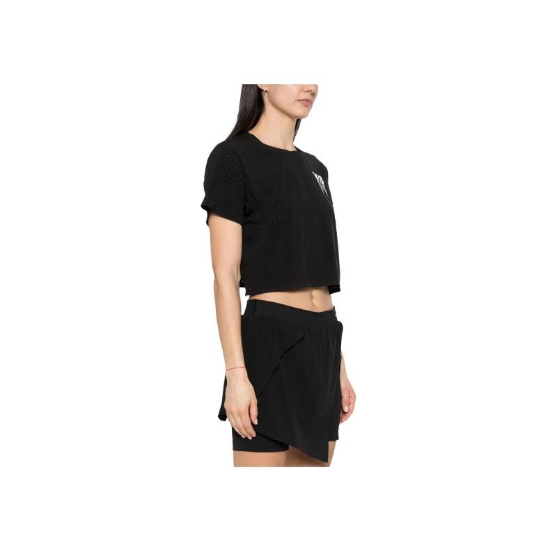 Y-3 Women's Logo Print Crew Neck Short Sleeve T-Shirt Black IR7096