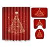 Christmas Shower Curtain Floor Mat Combination Four-Piece Set Bathroom Toilet Non-Slip Carpet Shower Room Absorbent Door Mat