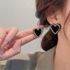 New Niche Design Temperament Earrings, Earrings, Small Fragrant Style, Black Love Stud Earrings for Women