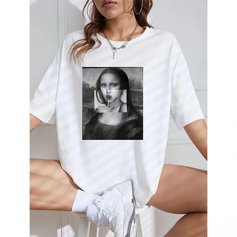 Сексуальные футболки с принтом тела, базовая футболка в стиле Харадзюку, высококачественная летняя женская рубашка с коротким рукавом и воротником, модная повседневная одежда