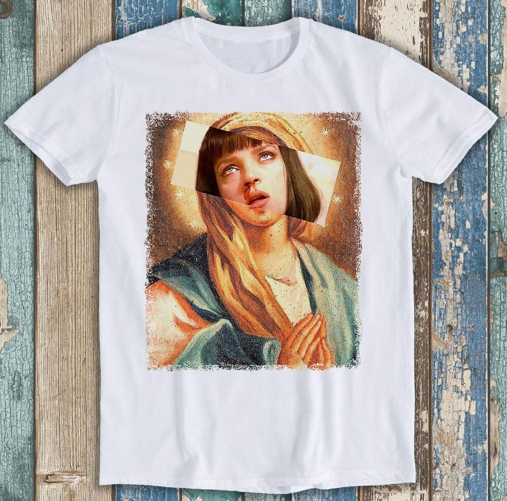 Мона Лиза Да Винчи Ума Турман ТВ Культовый Фильм Смешной Подарок Футболка T Shirt M1231
