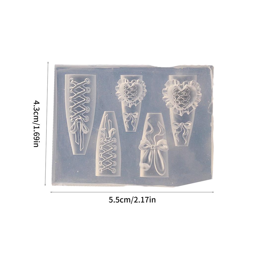 Многоразовая силиконовая форма для нейл-арта для 3D-дизайнов в виде сердец и полосок, аксессуары для рукоделия с точными резными узорами