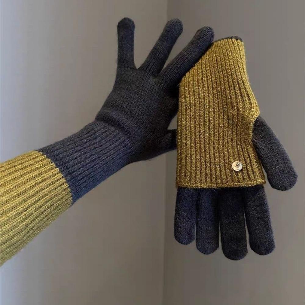 Dual-purpose Long Gloves Open-Finger Winter Women Gloves Breathable Full Finger Mittens Gift
